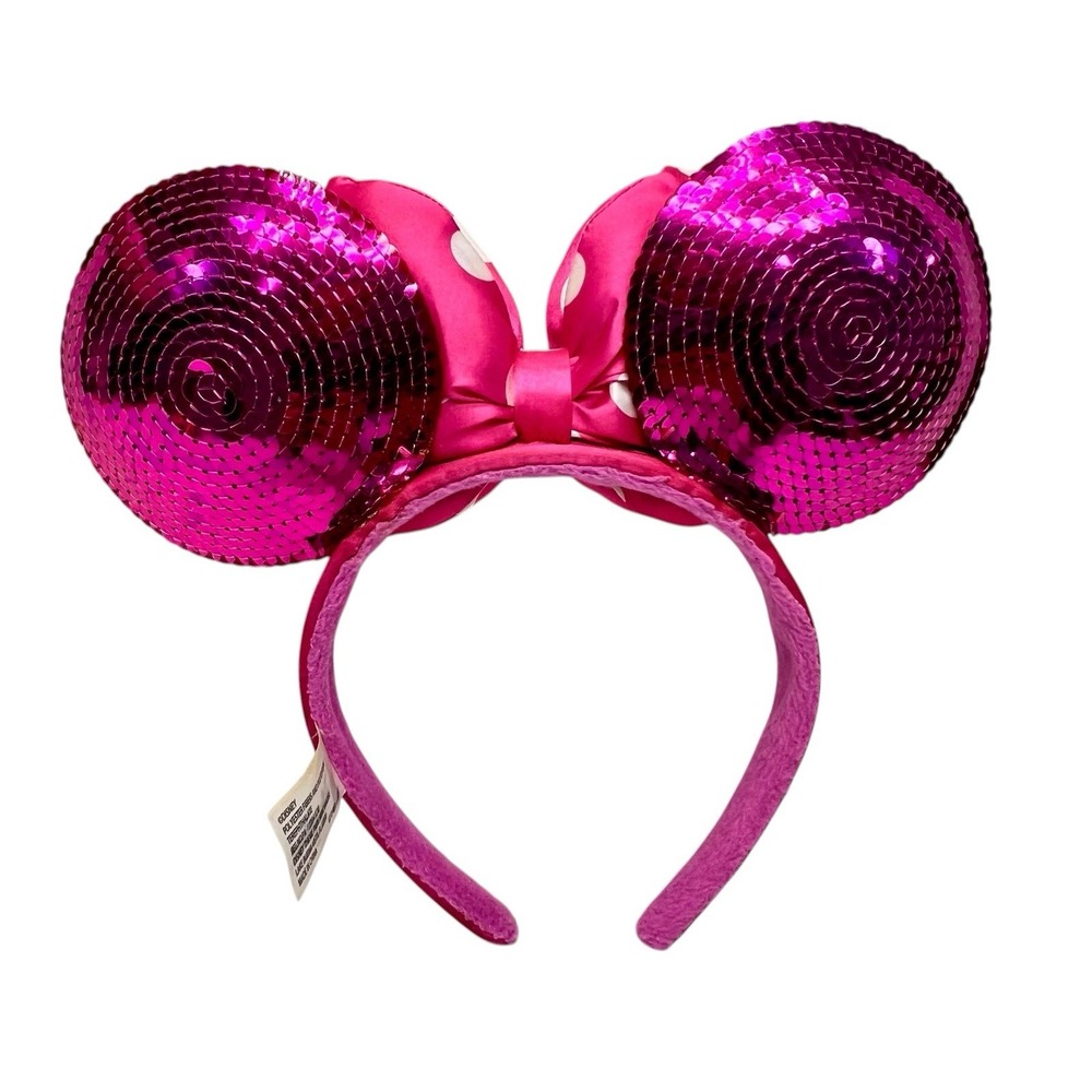 Original Disney Parks Pink W Pink Polka Dot Bow Minnie Ears - Picture 6 of 10
